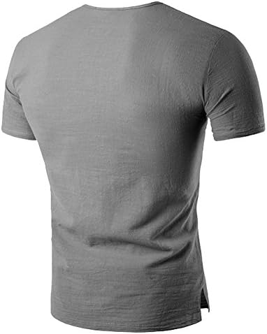 Veravant Men's T-Shirt Tunisian Collar short sleeve linen 4 colors optional