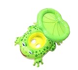 CHRRI Anillo De Natación De Rana Bebé Inflable Swim Flotador Asiento De Barco Y Sombrilla...