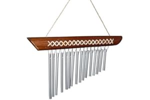 WOGEKA Klangspiel Metall Bambus Windspiel Feng Shui Klang2