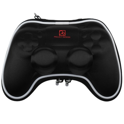 GAMINGER Borsa da viaggio, custodia, borsello per Dualshock Controller per Play Station 4 con cinturino da trasporto- nero