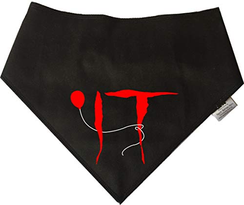 Bandana para Perro Spoilt Rotten Pets - Halloween IT - Pennywise Rojo Globo Stephen King Dog Bandana - Cuatro tamaños Ajustables Desde Pequeño Chihuahuas a Terranova Extra Grande