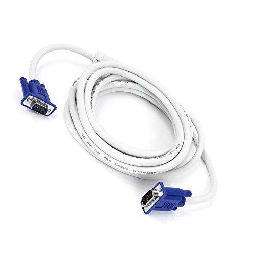 VGA Kabel – TOOGOO(R) 5M VGA HD15 maennlich zu maennlich M/M Verbinder LCD Bildschirm Kabel Weiss+Blau - 3