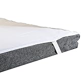 Protector de colchón lavable  Impermeable: protege el colchón contra la humedad y manchas  Duradero: lavable hasta de 45 veces  Material superior: 80% algodón y 20% poliéster, parte inferior: poliuretano