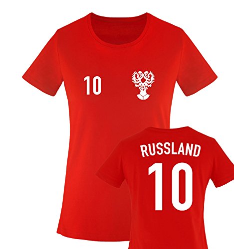 EM 2016 – TRIKOT – EM 2016 – RUSSLAND – 10 – Damen T-Shirt – Rot / Weiss Gr. XXL