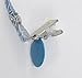 pacifier soother dummy holder clip for baby boys/girls {blue zebra-round clip}