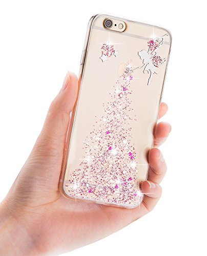 iPhone 7 Plus Hülle,iPhone 7 Plus Case Cover,Sunroyal iPhone 7 Plus Transparent Sparklers Hülle TPU Case Schutzhülle Silikon Crystal Case Durchsichtig,Rosa Glänzend Glitzer Kristall Luxus Bling Star Ultradünnen Kratzfeste TPU Bumper Mädchen Fee TPU Silikon Schutz Handy Hülle Case Tasche Etui Bumper für Apple iPhone 7 Plus (5.5 Zoll)-Pink - 4