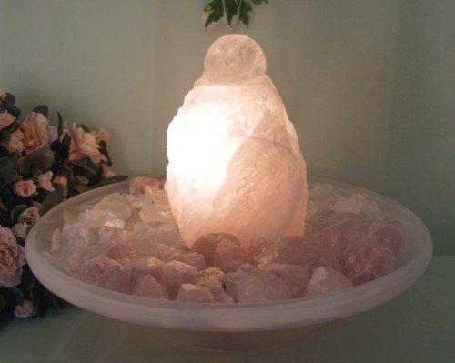 Rinea - Zimmerbrunnen aus Edelstein mit Kugel - Rosenquarz