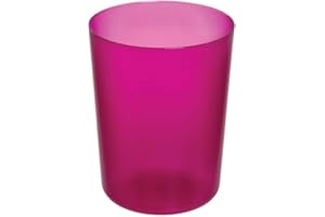 INTERDESIGN iDesign Cubo de basura, papelera pequeña y redonda de plástico resistente con diseño moderno, versátil bote de basura para baño, despacho, cocina y otras salas, rosa
