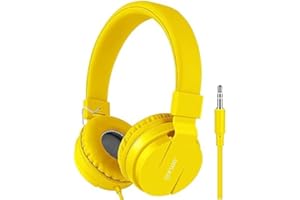 gorsun® Premium Kinderkopfhörer, Faltbare Kopfhörer für Kinder, verstellbare Leicht-Kopfhörer für Jungen und Mädchen-Gelb