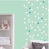 Wandaufkleber DIN A4 Bogen mit 56 Kreisen Punkte Konfetti Wandtattoo Wandsticker Sticker Wanddeko Kinderzimmer Fliesenaufkleber