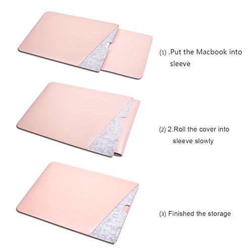 WALNEW 13.5 Microsoft Surface Book 13.5 Zoll Schutzhülle, Hülle, Case, Cover, mit Zwei-Taschen-Design mit Geschütztem Inneren und Externem Mousepad,Rosa - 4