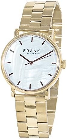 Frank London Ladies Yellow Gold Quartz Bracelet Watch with Mother of Pearl Dial