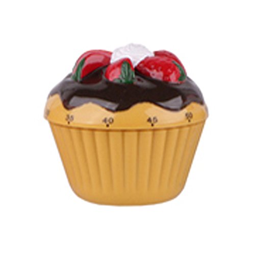Eieruhr Kurzzeitwecker Küchentimer Küchenwecker, Design: Cupcake/Muffin, mechanisch, Kunststoff, beige ca. 7 x 7 cm, 1 Stück