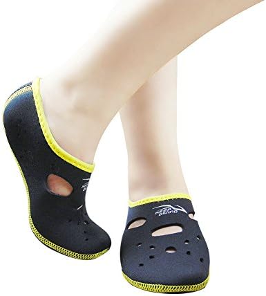 Beach Sock, FYHAP Wetsuits Premium Neoprene Water Fin Sock Perfect for Water Sports,Snorkeling,Diving,Swimming and Surfing (black, XL(UK6-6.5))