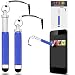 Produktbild IWIO Huawei Honor 6x (2016) Blau Premium VERSENKBARE MINI Captive Touch Tip Stylus Pen mit Gummi Tip und 3,5 mm Headset-Buchse Dangley Adapter