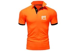 GHDUI T-Shirt da Golf da Uomo T-Shirt per Caterpillar Stampa Polo con Risvolto Maglia Manica Corta T-Shirt Casual T-Shirt Estiva Sport Teen Tops-G||M