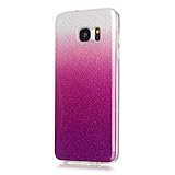 Hülle Samsung Galaxy S7 Edge,Galaxy S7 Edge Hülle,Galaxy S7 Edge Schutzhülle,Felfy Ultra Slim Ultradünn Case Soft Gel Weich Flexibel TPU Silikonhülle mit Bling Sternchen Gradient Farbe Design Protective Scratch Resistant Bumper Handytasche Case Back Cover für Samsung Galaxy S7 Edge [Lila Rote] + 1x Silver Stylus+ 1x Bling Dust Plug [Zufällige Farbe] - 2