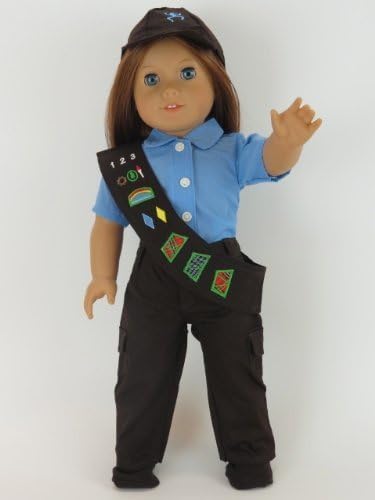18" Girl Scouts Brownie Pant Outfit Costume Set for Dolls. - Fits 18" American Girl Dolls, Gotz, Our Generation Madame Alexander and Others. by My Doll Fashion World