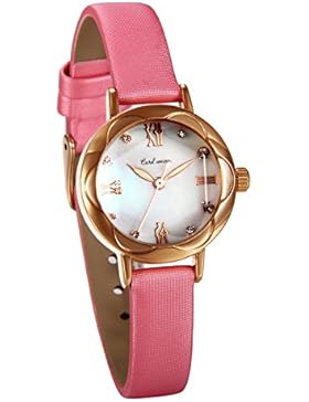 JewelryWe Damen Armbanduhr, 30M Wasserdicht Analog Quarz Elegant Charm Uhr mit Strass Römischen Ziffern Zifferblatt...