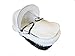Dark Wicker Crib / Moses Basket With White Waffle Dressing PLUS Cocoa Deluxe Wooden Rocking Stand Includes High Quality 100% Combed Jersey Cotton White Fitted Sheet