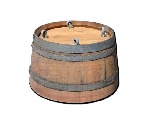 Blumentopf, Blumenkübel, Holzfass als Pflanzkübel, Weinfass halbiert mit Rollen D70cm H40cm; Original Temesso-Fass - 4