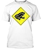 Camiseta Teespring con Impresión para Hombres y Mujeres - S - warning sign frog 2col T-Shirts