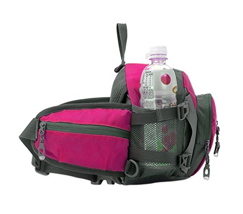 FakeFace® Nylon Wasserdichte Multifunktion-Hüfttasche Gürteltasche Rücksack Schulter Umhängetasche Brustbeutel Bauchtasche mit Flaschenhalter für Gym Camping Wandern Radfahren Reisen Bergsteigen - 8