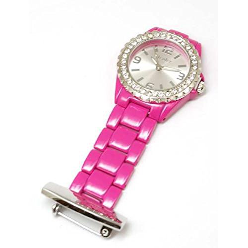 Henley Glamour - HF01.5 - Bling pinke Enamel Krankenschwesternuhr in Prsentbox