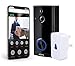 Price comparison product image Wireless HD 1080p Video Doorbell WiFi Smart 2-Way Talk PIR Motion Detection Night Vision Internal Chime Wide Angle Free App 8GB SD Card Long Life Batteries