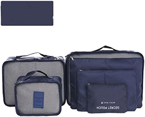 Travel Luggage Organizer Bag, 3 Packing Cubes + 3 Pouches Luggage Compression Pouches Suitcase Luggage Storage Bags Set of 6