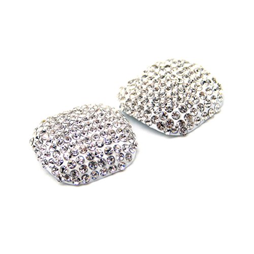 So Beauty 2 pcs Women's Metal Toe Nails Covers Decoration Rhinestone False Toenail Wrappers Silver