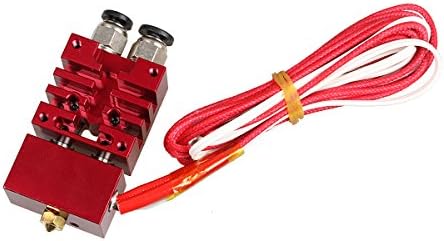 3D Printer Parts for Improved E3D Cyclops 2 In 1 Out Hotend Kit with Thermistor and Cartridge Heater Red Color 0.4mm/1.75mm YES …
