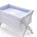 Cambrass 46 x 78 cm Wooden Crib X with Fabrics Collection Ter (Blue/ White Spotted)