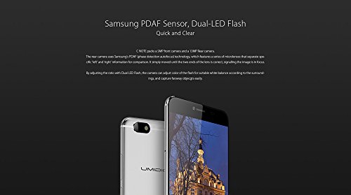 UMIDIGI C NOTE - Android 7.0 5.5 Zoll 4G Smartphone 1.5GHz Quad Core 3GB RAM 32GB Ultra-Slim 8.4mm Metall Unibody 3800mAh Batterie - Grau