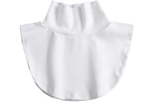 DAZZLUXE 2 piezas de cuello falso desmontable para mujer, cuello suave, cuello de algodón, cuello de camisa, adecuado para suéteres, vestidos, camisas (blanco, negro), Negro / Blanco, Talla única