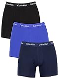 Calvin Klein Azul 3 Pack Cotton Stretch Boxer Briefs.