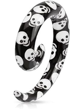 Paula & Fritz® 1x Spiral Expander Taper Dehnstab Skull Totenkopf verfügbar 3 1...