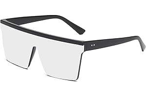 YAMEIZE Occhiali da Sole Vintage Flat Top Oversize - per Donna Uomo Protezione UV400 con Montatura alla Moda Occhiali Quadrati alla per Esterni