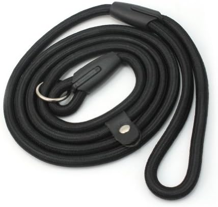 Black Soft Casual Pet Dog Puppy Nylon Rope Training Leash Lead Strap Collar 54"