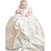 dressvip Ivory Lace Round Neck Short Sleeve Christening Gown with Ribbon (9-12months)