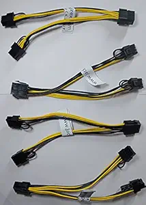 Jack and Rex | 8-Pin Female to 2(6+2) Pin Male Pin (Combo of 4): 8Pin Female PCIe to 2 PCIe 8Pin (6P+2P) Male Power Cable, PCIE Splitter Graphics Wire 20cm -18 AWG for Mining/Gaming