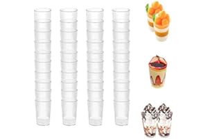 Lovesmile Verrine Plastique, 50 Pièces Verrine Plastique Aperitif, 90ML Réutilisable Verrine pour Fêtes Mariages Pique Niques