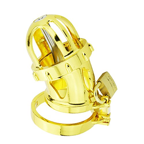 Preisvergleich Produktbild DUJ- Sexspielzeug Keuschheitsgürtel Keuschheitsgürtel der Männer, Sexspielzeug, Keuschheitsgürtel, Keuschheitsgürtel-Gerät der Keuschheit JJ 24K Gold überzogen (Farbe : 48MM)