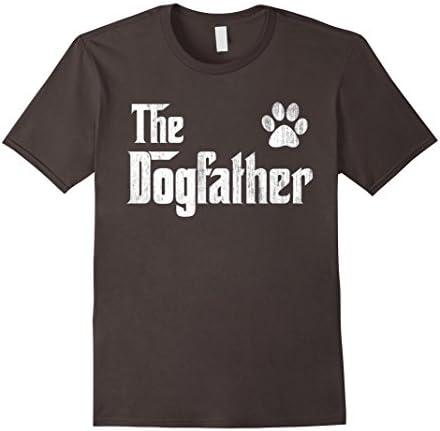 Men's The Dogfather Shirt Dog Dad Fathers Day Dog Lover Gift Shirt Large Asphalt