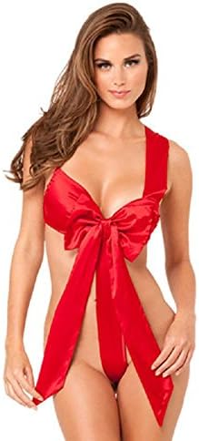 Sexy Lingerie - Woven Silk Red Onesies Pink One-Piece Underwear Ladies , red , xl