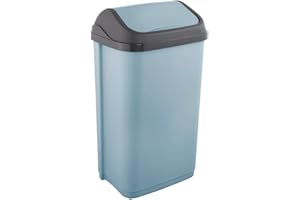 keeeper Poubelle avec couvercle basculant, 50 l, 38,5 x 29 x 66 cm, Swantje, Bleu (Nordic Blue)