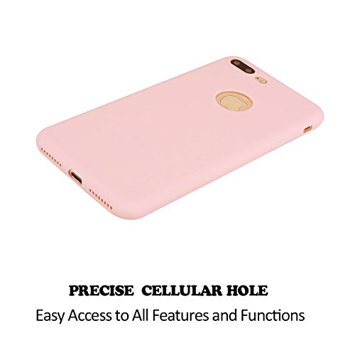 Funda iPhone 7 Plus  E-Lush Suave Silicona TPU Carcasa Ultra Delgado Flexible Gel Parachoques Goma Mate Opaco Case Cover Amortigua Golpes Protectiva Caso para iPhone 7 Plus  5 5 Pulgadas  Smartphone Anti-Rasgu  o y Resistente Tapa - Rosa