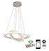 Price comparison product image Heroesun Lighting Smart LED Ring Chandelier Modern Dimmabe Tunable Hanging Pendant Lights 50W Intelligent Dimming Range 3000-6500K 2500lm SMD2835 Wi-Fi Enabled with Remote Controller