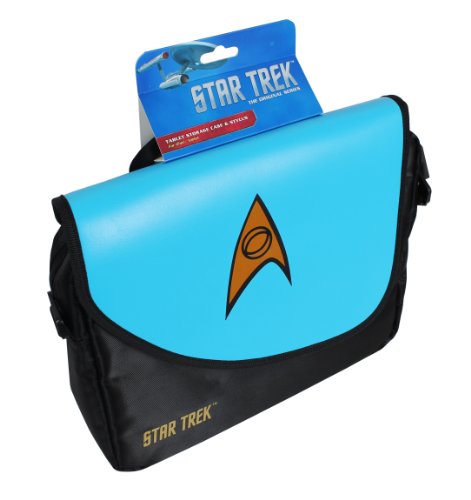 ORB Star Trek Umhängetasche / Messenger Bag für Notebooks mit bis zu 10 Zoll / 25,4 cm, Blau - 3