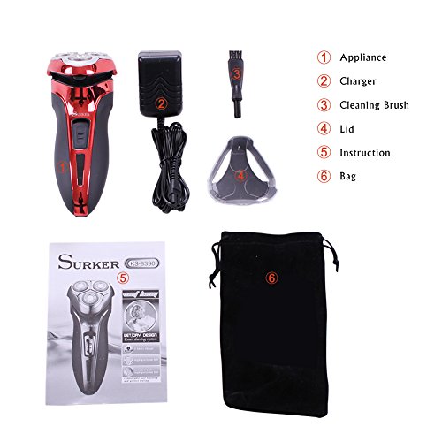 SURKER Herren Elektrische LCD Haarschneider Kinder Haarschneider wiederaufladbare professionelle Hause schwarz (Netzwerk) - 6